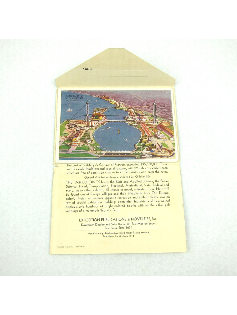 1933 Chicago World's Fair A Century of Progress Souvenir Foldout Cards 18 Views
